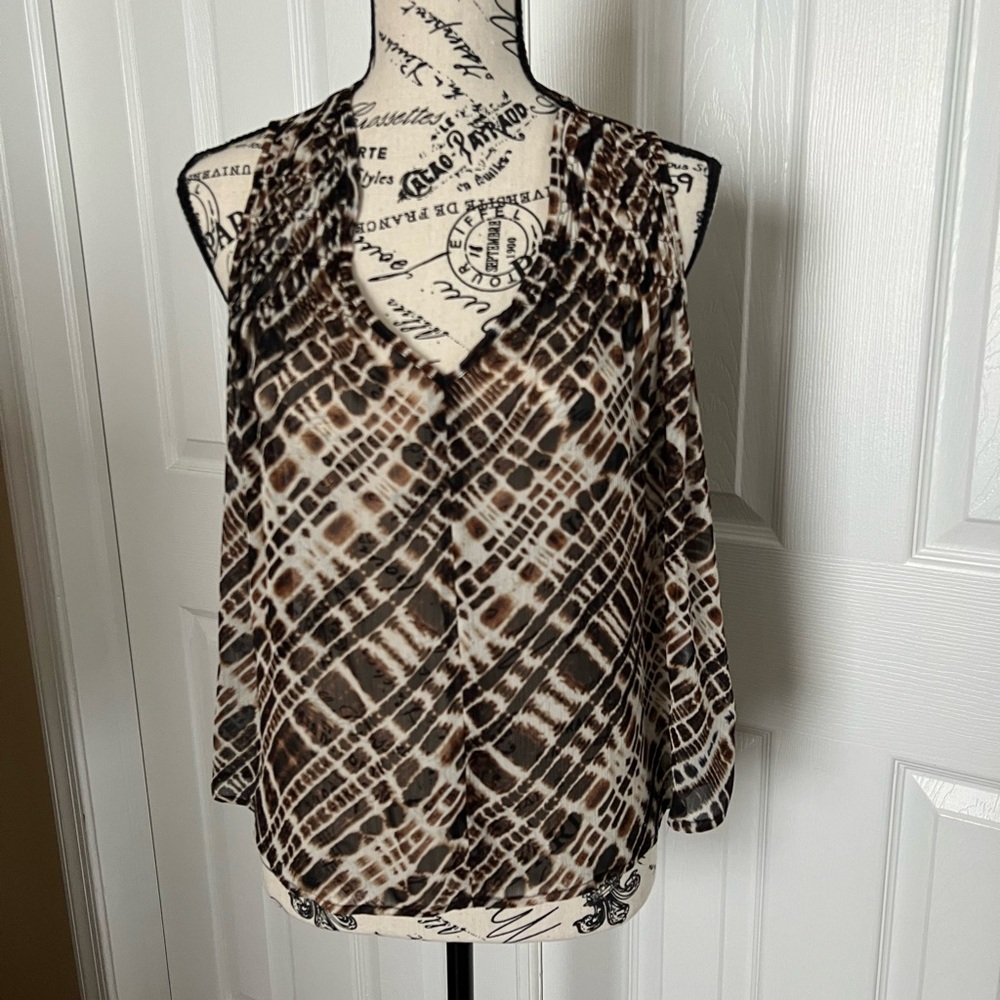 Brown Patterned Women's Top